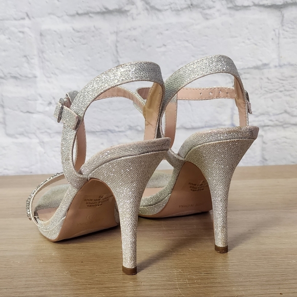 Rachel Silver sparkly Strappy Highheal party shoes size 7.5 - Picture 3 of 5